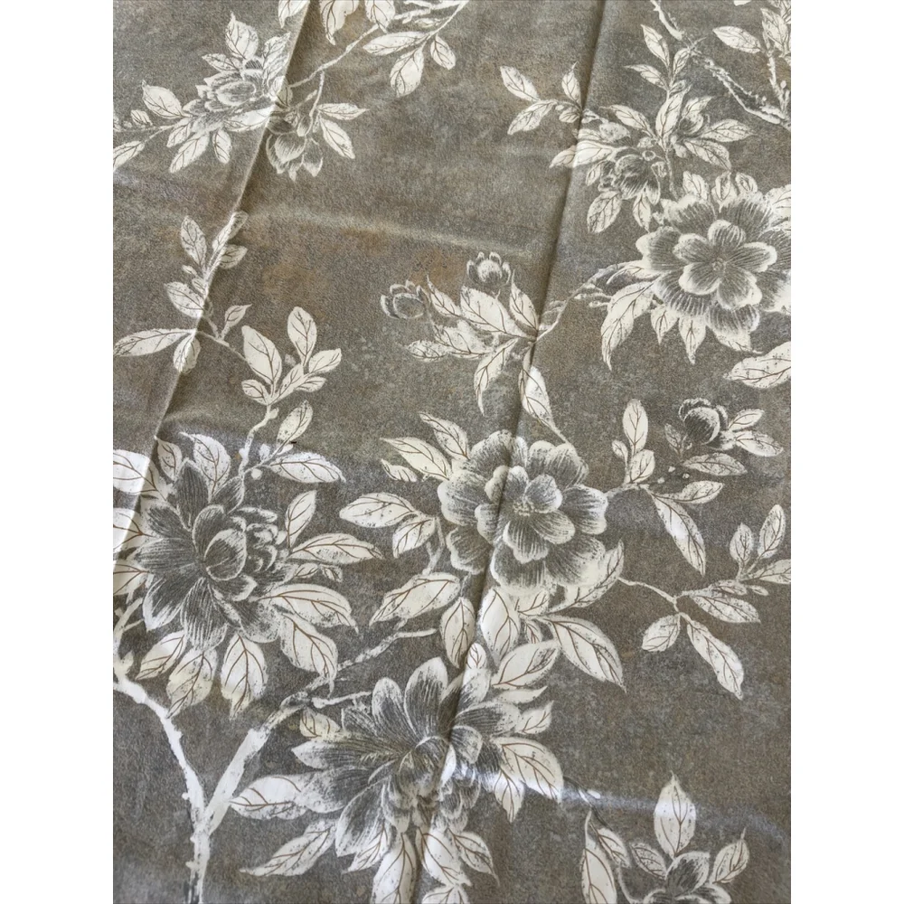 Ralph Lauren Odeon Floral Silver Gray Full Queen Sateen Duvet Cover New Vintage